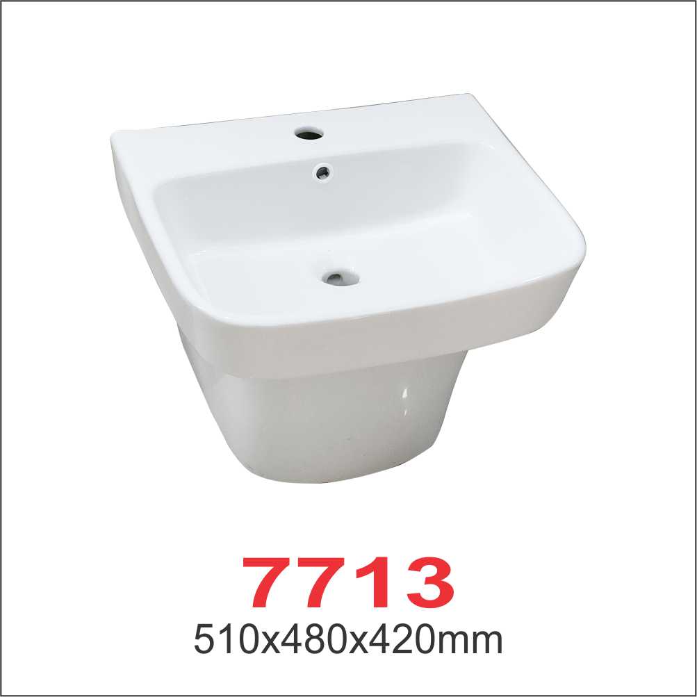 Chậu sứ liền chân vuông 7713